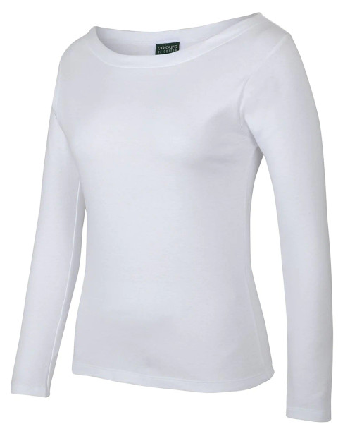 JBswear 1BTL - C of C Ladies L/S Boat Neck Tee - Click Image to Close